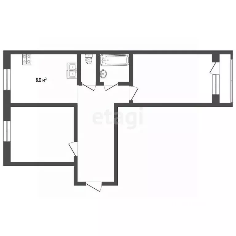 2-к кв. Ямало-Ненецкий АО, Муравленко ул. Ленина, 46 (52.2 м) - Фото 2