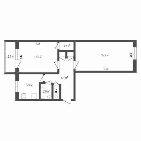 2-комнатная квартира: Новосибирск, Телевизионная улица, 7 (42 м) - Фото 0