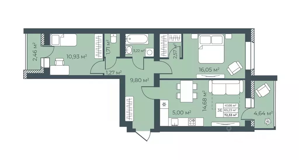 3-к кв. Воронежская область, Бобров  (72.33 м) - Фото 1