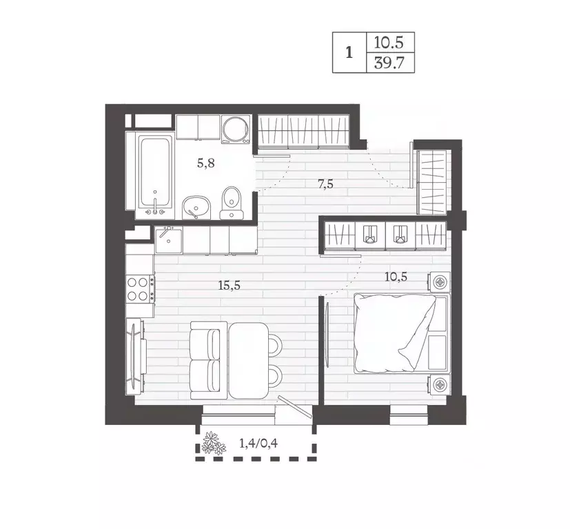 1-к кв. Ставропольский край, Предгорный муниципальный округ, ... - Фото 1