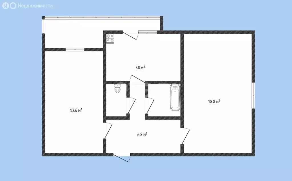 2-комнатная квартира: Черкесск, улица Лободина, 84 (50.7 м) - Фото 1