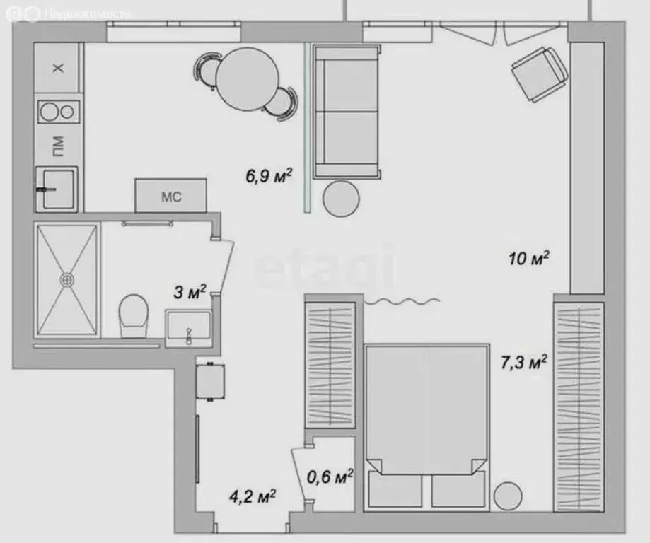 1-комнатная квартира: Тула, улица Академика Насоновой, 9Б (37 м) - Фото 1