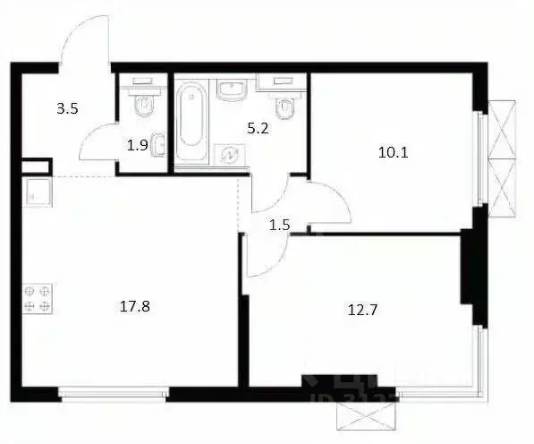 2-к кв. Москва ул. Николая Озерова, 8к1 (52.7 м) - Фото 1