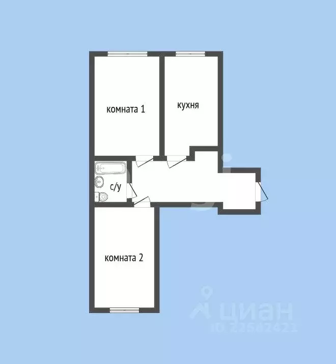 2-к кв. Удмуртия, Ижевск ул. Гольянский поселок, 1 (42.3 м) - Фото 1