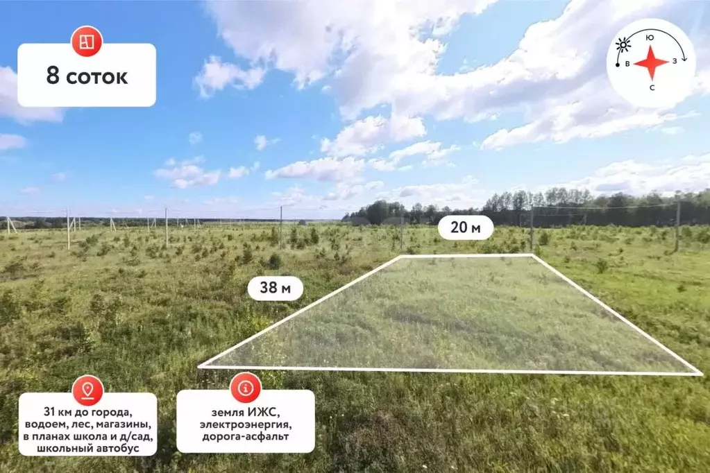 Участок в Тюменская область, Тюменский муниципальный округ, с. Кулига, ... - Фото 1
