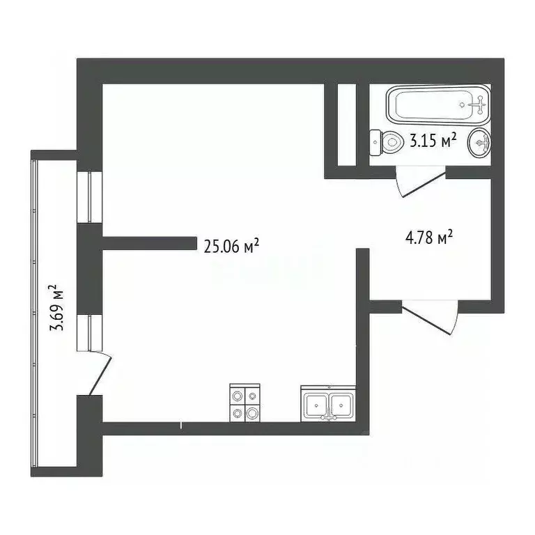 1-к кв. Тюменская область, Тюмень ул. Краснооктябрьская, 16к1 (33.4 м) - Фото 1