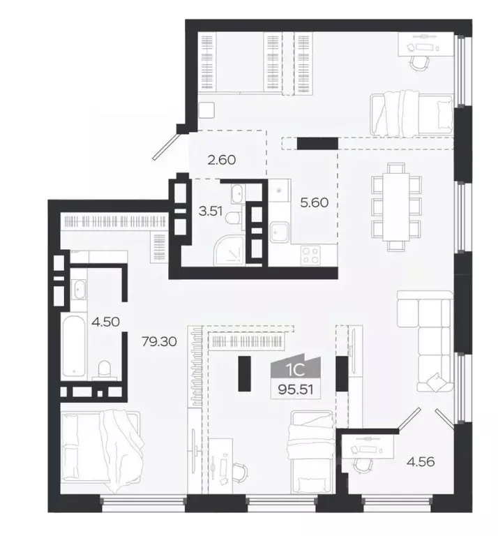 4-к кв. Томская область, Томск просп. Ленина, 206А (95.5 м) - Фото 0