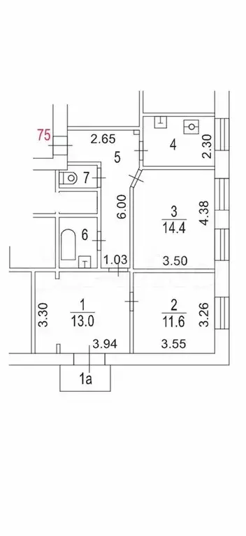 3-к. квартира, 60,1 м, 5/5 эт. - Фото 0