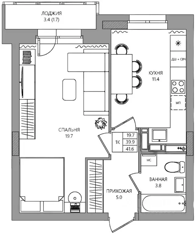 1-к кв. Пермский край, Пермь ул. Капитана Гастелло, 15 (41.6 м) - Фото 1