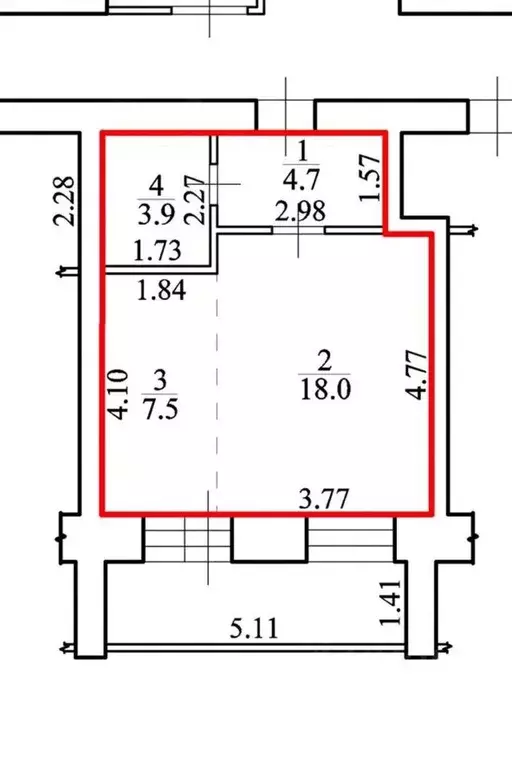1-к кв. Амурская область, Благовещенск Литейная ул., 93 (34.1 м) - Фото 2