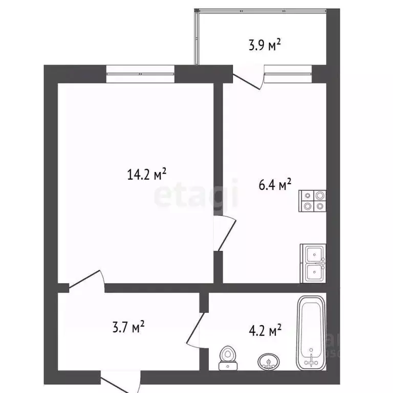 1-к кв. Забайкальский край, Чита ул. Казачья, 22А (32.5 м) - Фото 2