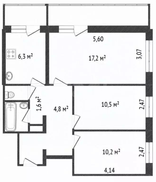 3-к кв. Ярославская область, Ярославль ул. Громова, 22 (57.0 м) - Фото 1