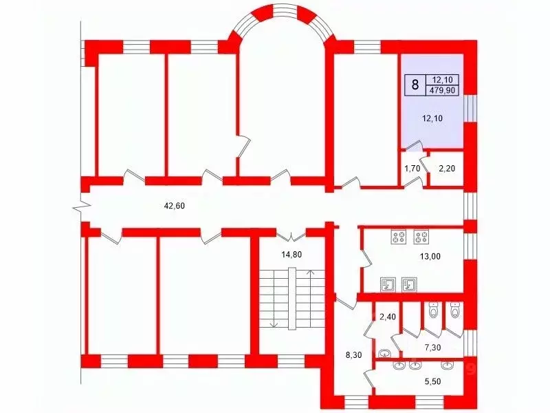 Комната Санкт-Петербург Конторская ул., 16 (12.1 м) - Фото 2