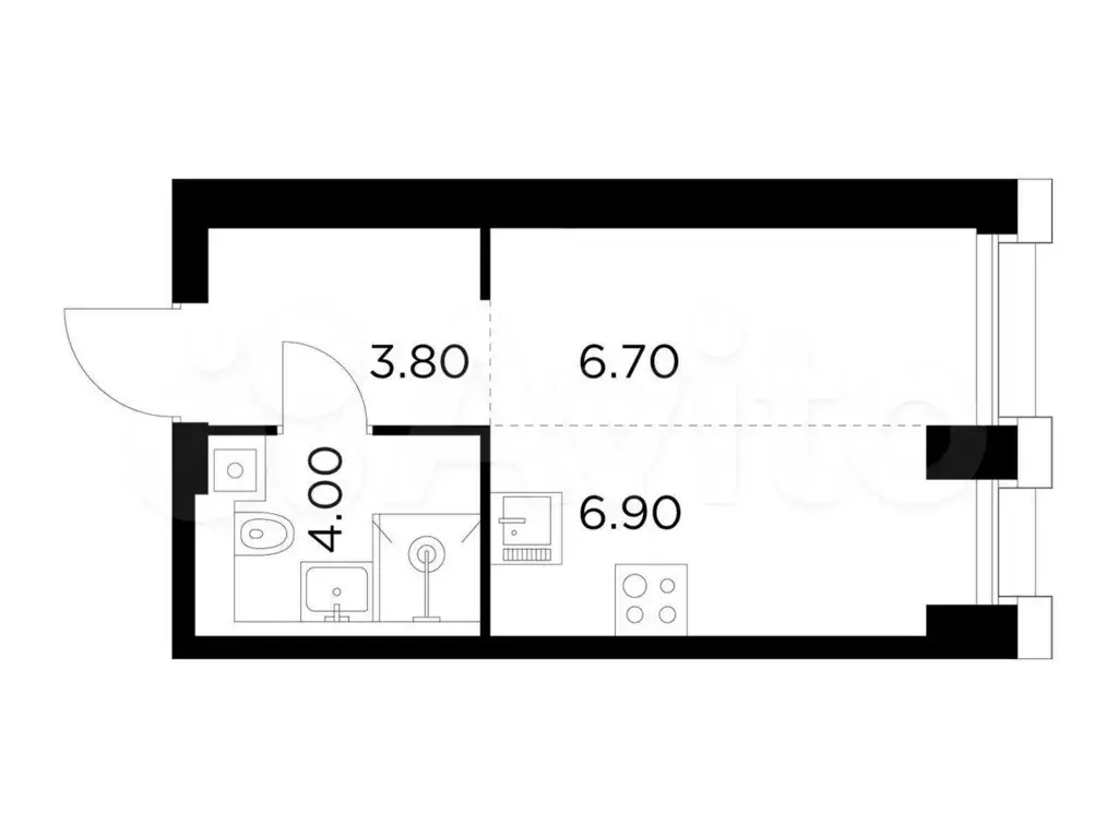 Квартира-студия, 21,4 м, 6/33 эт. - Фото 0