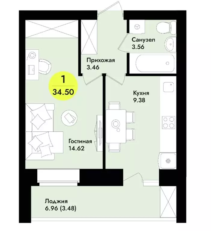 1-комнатная квартира: Йошкар-Ола, улица Мира, 8 (34.5 м) - Фото 2