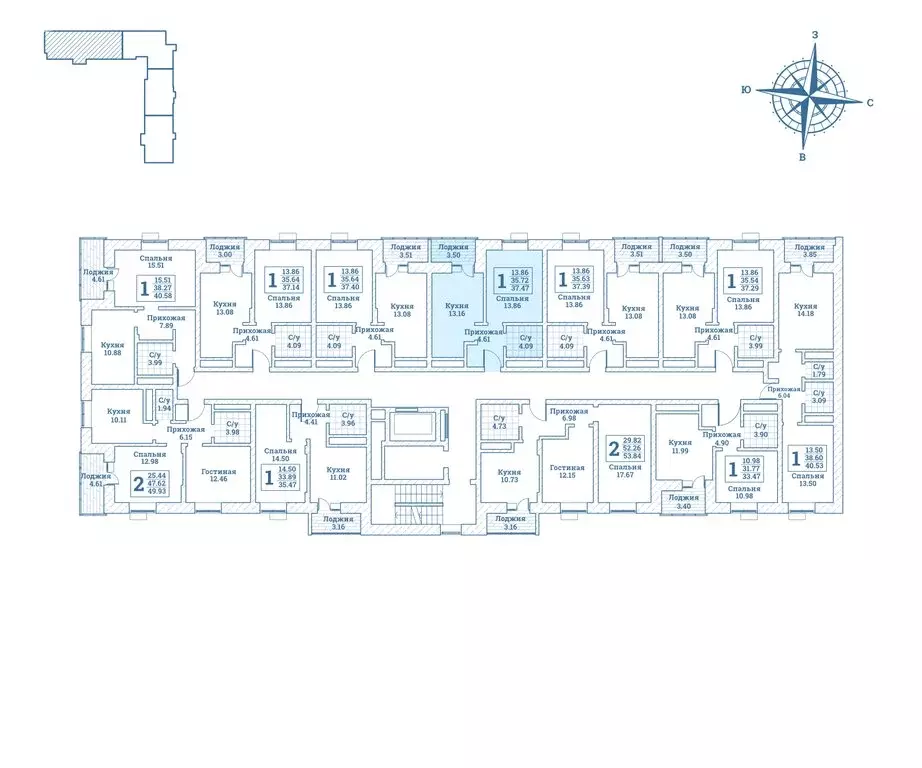 1-комнатная квартира: посёлок городского типа Монино, улица Генерала ... - Фото 2