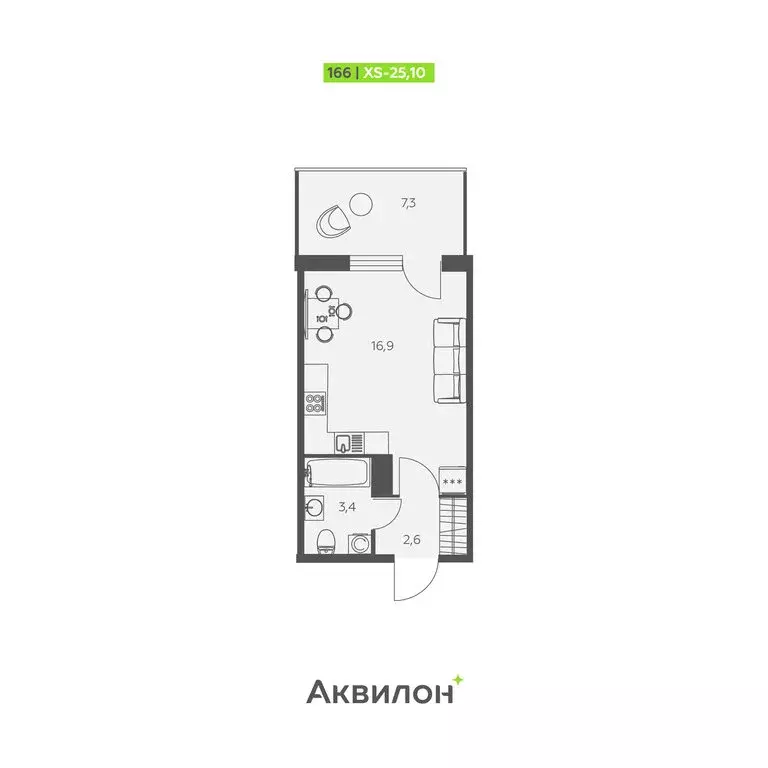 Квартира-студия: Заневское городское поселение, Кудрово, Солнечная ... - Фото 1