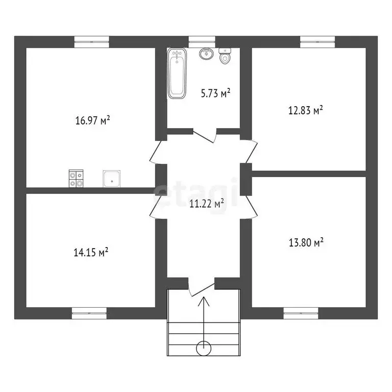 Дом в село Новогремяченское, Ленская улица (75 м) - Фото 1