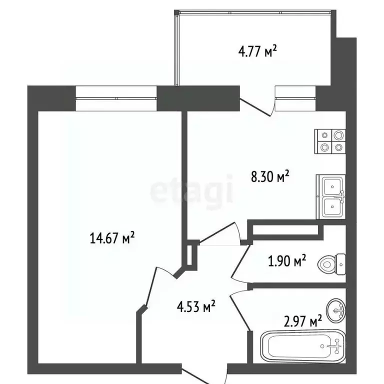 1-к кв. Чувашия, Чебоксары ул. А.В. Асламаса, 1к4 (33.8 м) - Фото 2