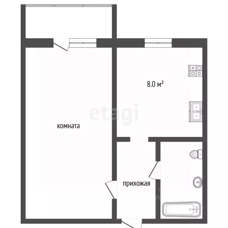 1-к кв. Ямало-Ненецкий АО, Муравленко ул. Губкина, 25 (34.1 м) - Фото 1