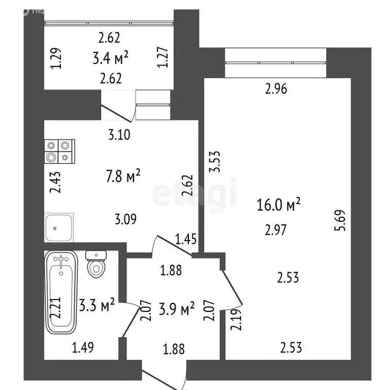 1-комнатная квартира: Стерлитамак, проспект Октября, 56 (31 м) - Фото 1