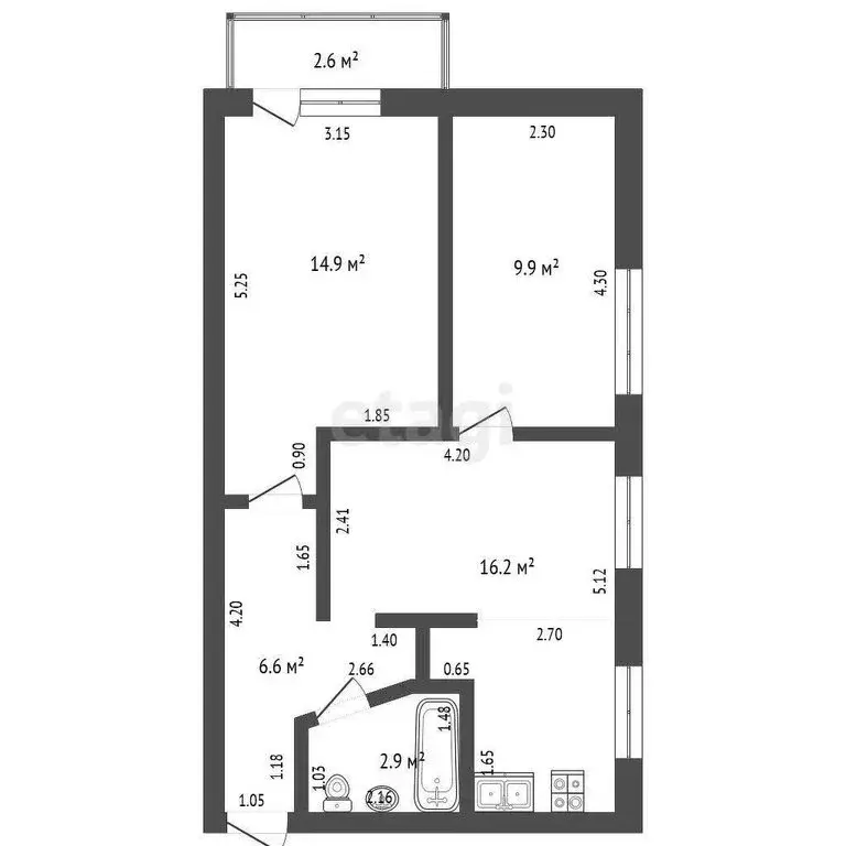 3-комнатная квартира: Стерлитамак, улица Дружбы, 66А (51.5 м) - Фото 0