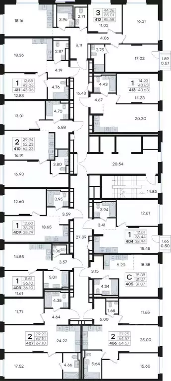 2-к кв. Нижегородская область, Нижний Новгород Глоракс Премиум Гребной ... - Фото 2