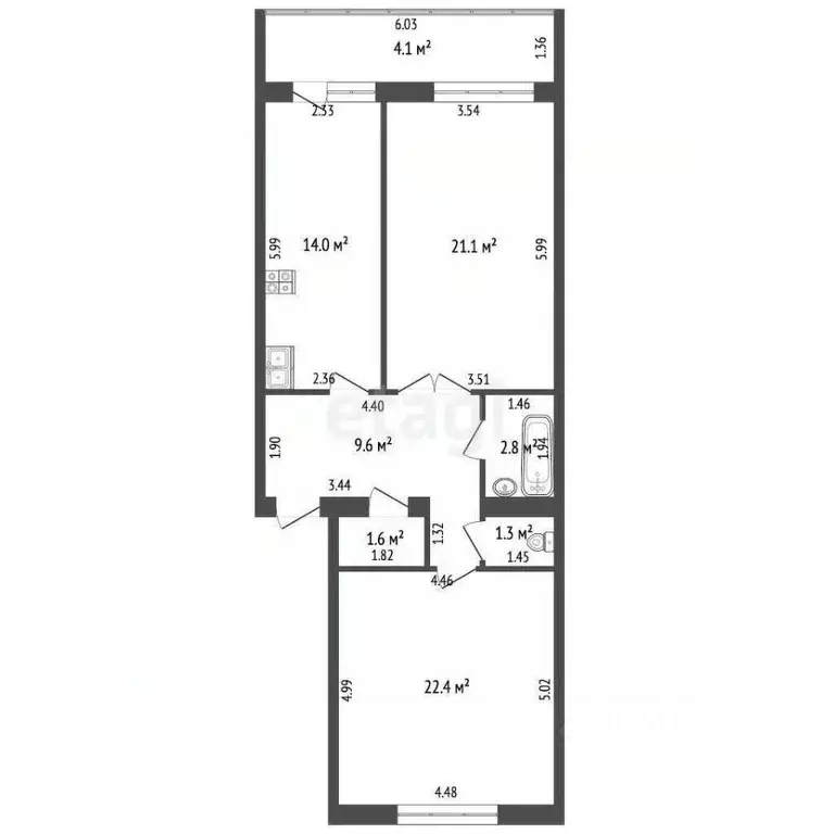 2-к кв. Краснодарский край, Анапа ул. Ленина, 145 (76.9 м) - Фото 2