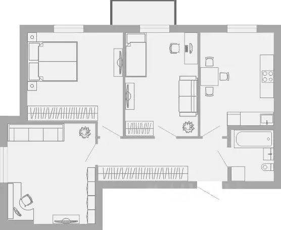 3-к кв. Пермский край, Пермь Лобвинская ул., 33 (73.3 м) - Фото 2