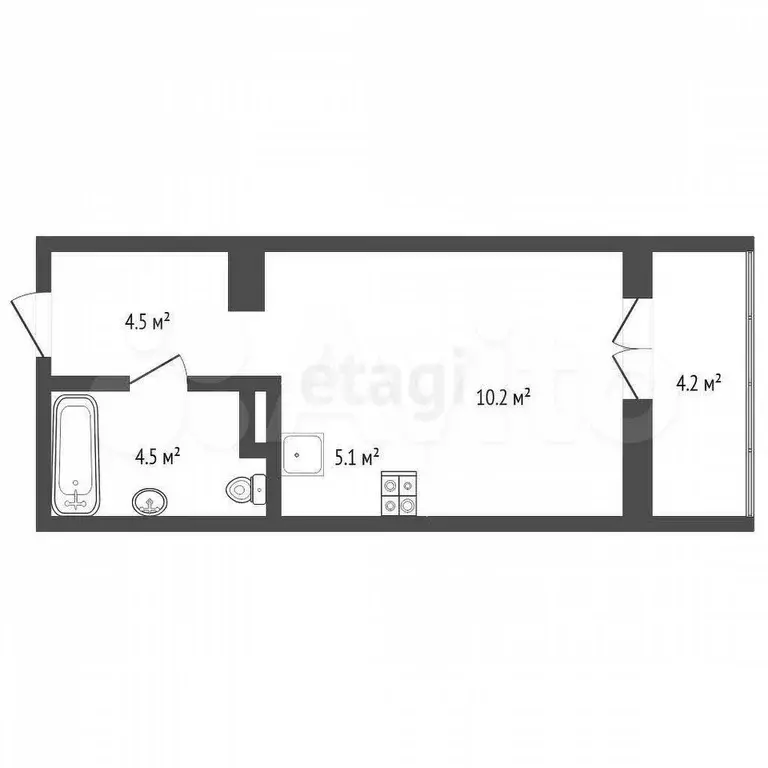 Квартира-студия, 28,5 м, 3/22 эт. - Фото 0