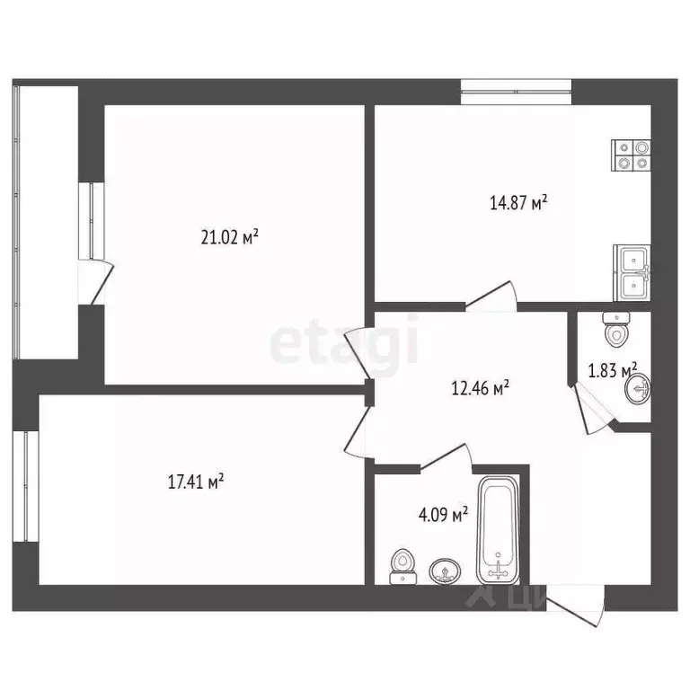 2-к кв. Ярославская область, Ярославль ул. Большая Октябрьская, 108 ... - Фото 2