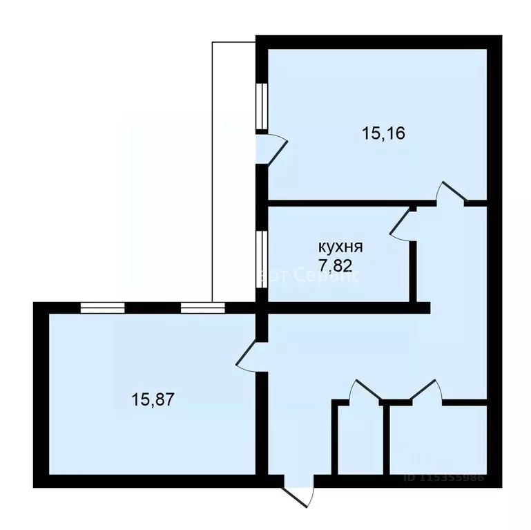 2-к кв. Санкт-Петербург Ленинский просп., 96К1 (56.8 м) - Фото 1