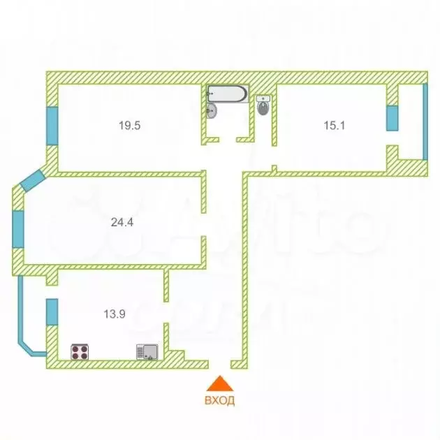3-к. квартира, 100 м, 10/10 эт. - Фото 0