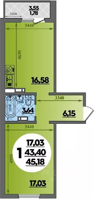 1-к кв. Краснодарский край, Крымск Надежда мкр,  (45.18 м) - Фото 1