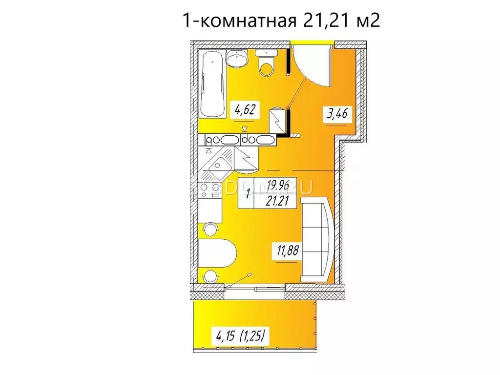 Студия Красноярский край, Красноярск ул. 40 лет Победы, 2И (21.21 м) - Фото 0