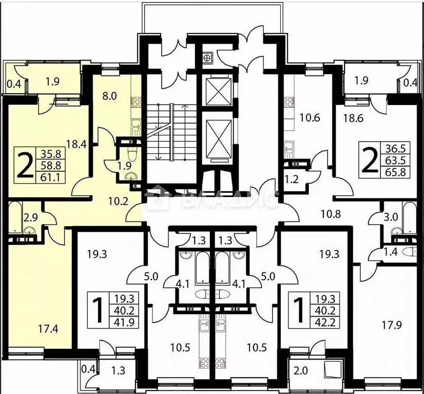 2-комнатная квартира: посёлок Развилка, жилой комплекс Три Квартала, ... - Фото 1