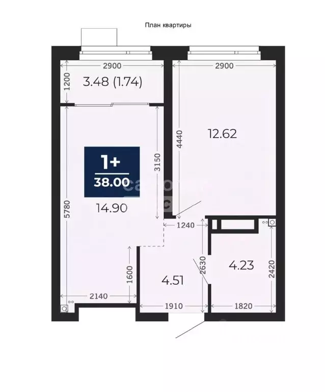 1-к кв. Тюменская область, Тюмень ул. Арктическая, 12 (38.0 м) - Фото 1