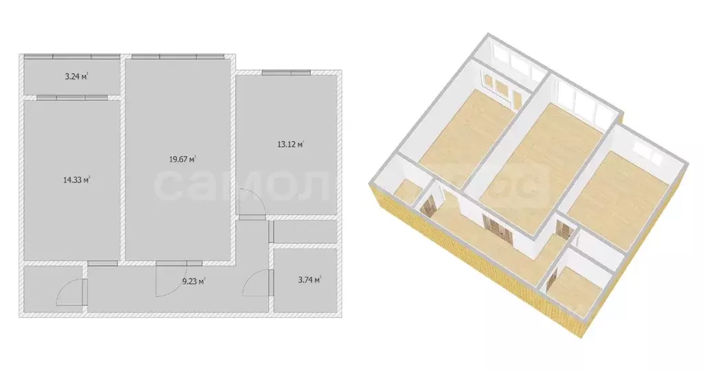 2-к кв. Московская область, Наро-Фоминск ул. Войкова, 5 (63.0 м) - Фото 2