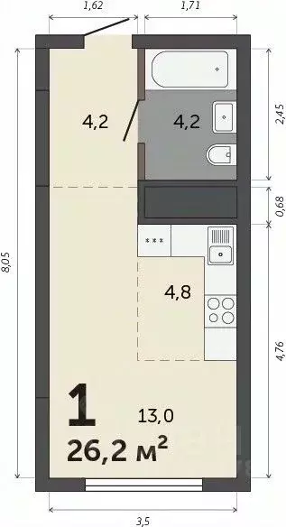 Студия Свердловская область, Екатеринбург Втузгородок жилрайон, Шарташ ... - Фото 1