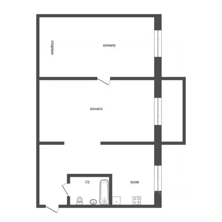 2-к кв. Курганская область, Курган ул. Коли Мяготина, 132 (43.8 м) - Фото 2