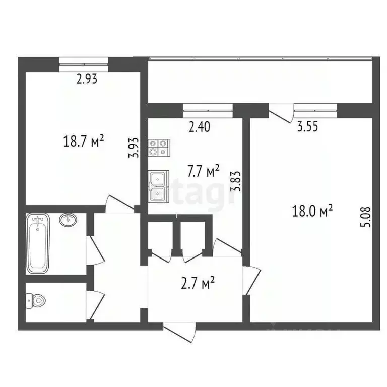2-к кв. Орловская область, Орел Комсомольская ул., 263 (70.0 м) - Фото 0