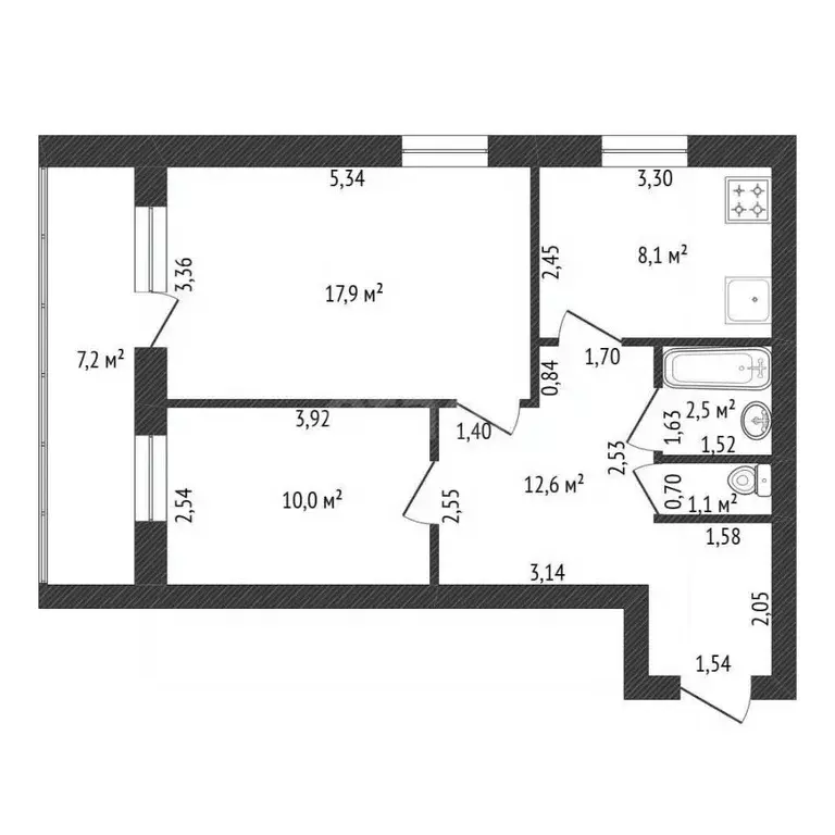 2-к кв. Башкортостан, Уфа ул. Орджоникидзе, 18 (52.2 м) - Фото 2
