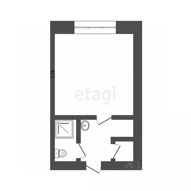 Студия Кемеровская область, Юрга ул. Леонова, 6 (13.3 м) - Фото 1