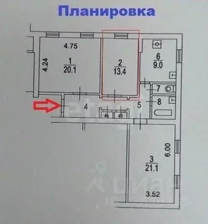 Комната Москва ул. Ивана Бабушкина, 24 (13.4 м) - Фото 2