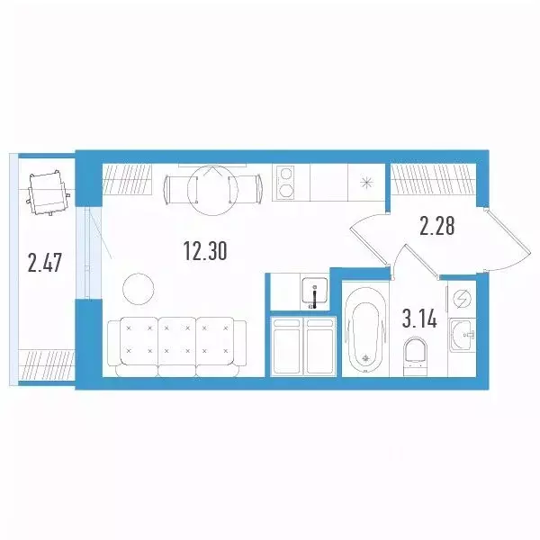 Студия Санкт-Петербург ул. Маршала Казакова, 64к1 (18.46 м) - Фото 1