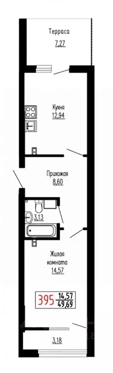 1-к кв. Свердловская область, Екатеринбург ул. Лыжников, 3 (49.69 м) - Фото 0