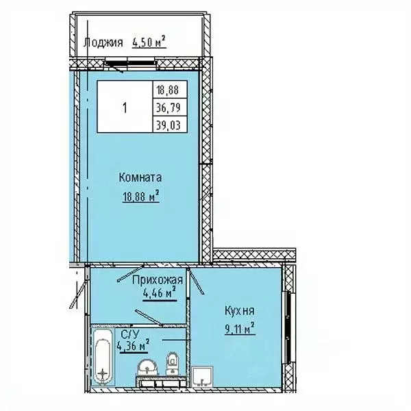 1-к кв. Омская область, Омск Солнечный мкр,  (39.03 м) - Фото 0