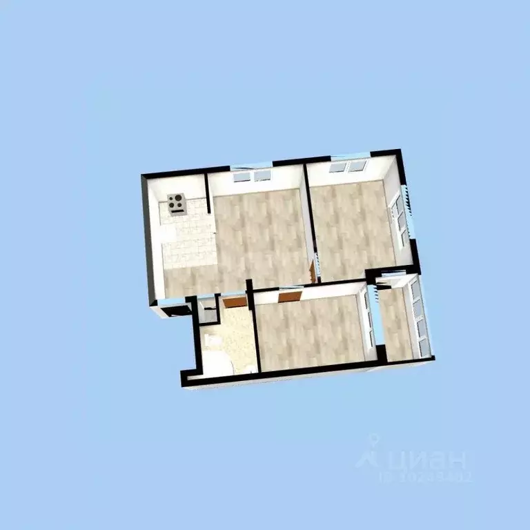 2-к кв. Башкортостан, Уфа ул. Энтузиастов, 7 (44.1 м) - Фото 2
