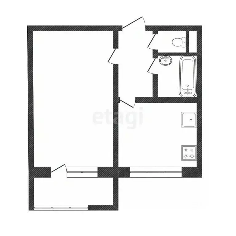 1-к кв. Белгородская область, Белгород ул. Губкина, 42б (34.0 м) - Фото 2