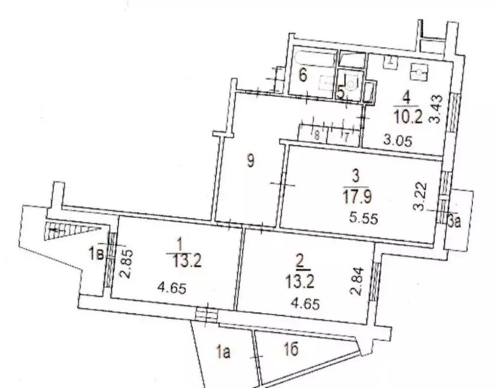 3-комнатная квартира: Москва, улица Маршала Тухачевского, 32к2 (73.3 ... - Фото 1